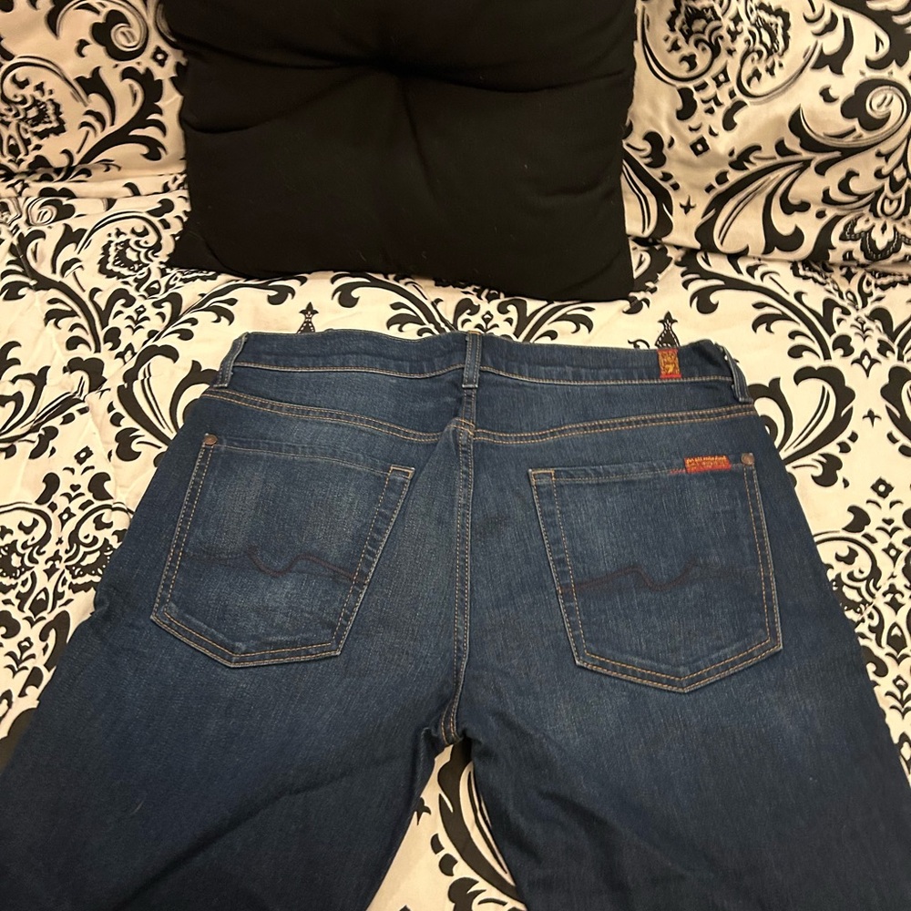 7 For All Mankind Dark Blue Skinny Jeans Men’s - Picture 3 of 4